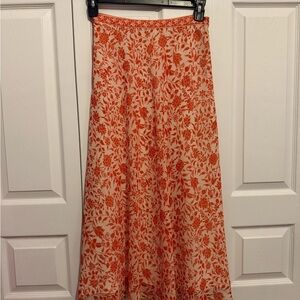 Chelsea & Violet A-Line Skirt in Orange Floral